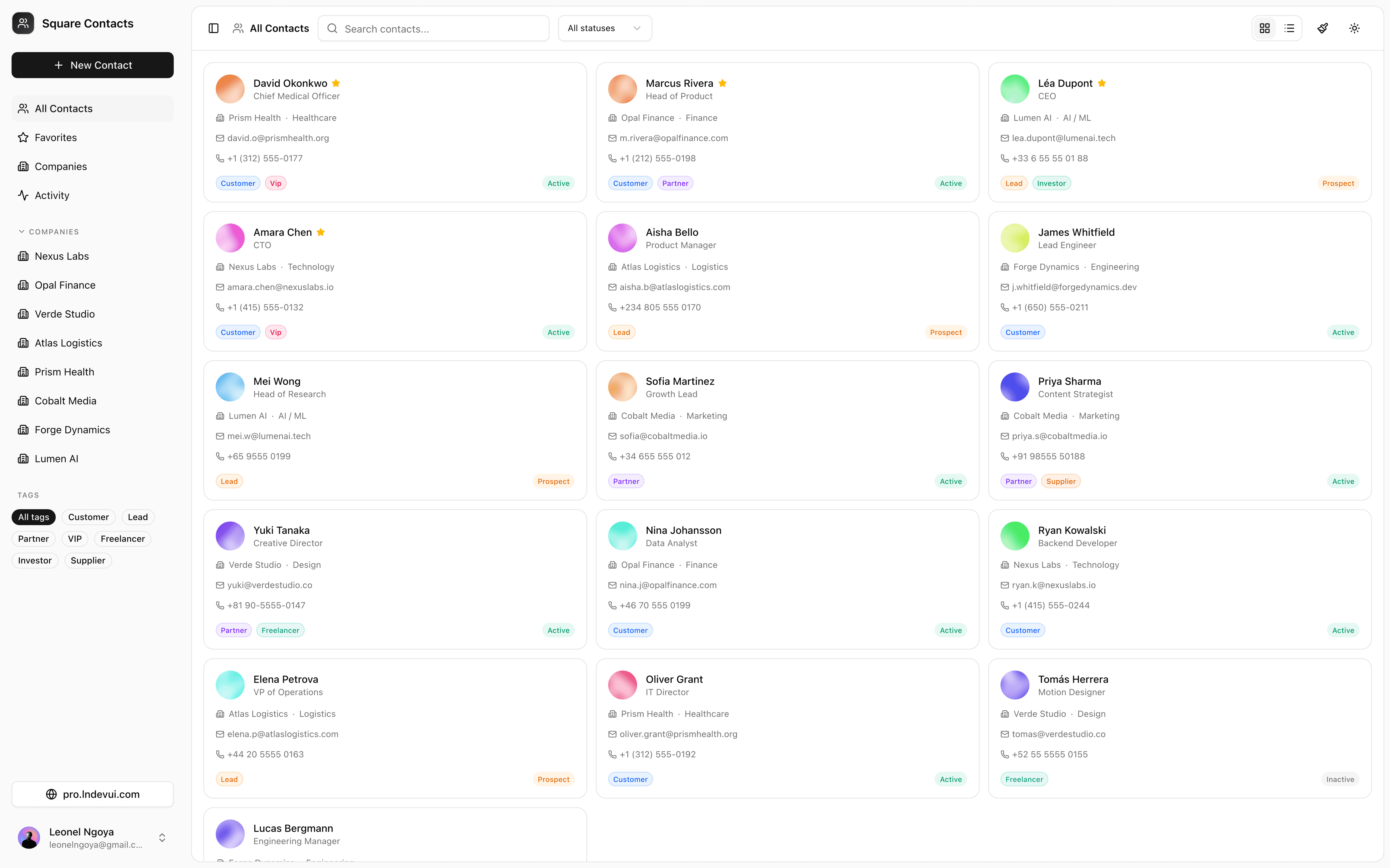 Contacts screenshot 1