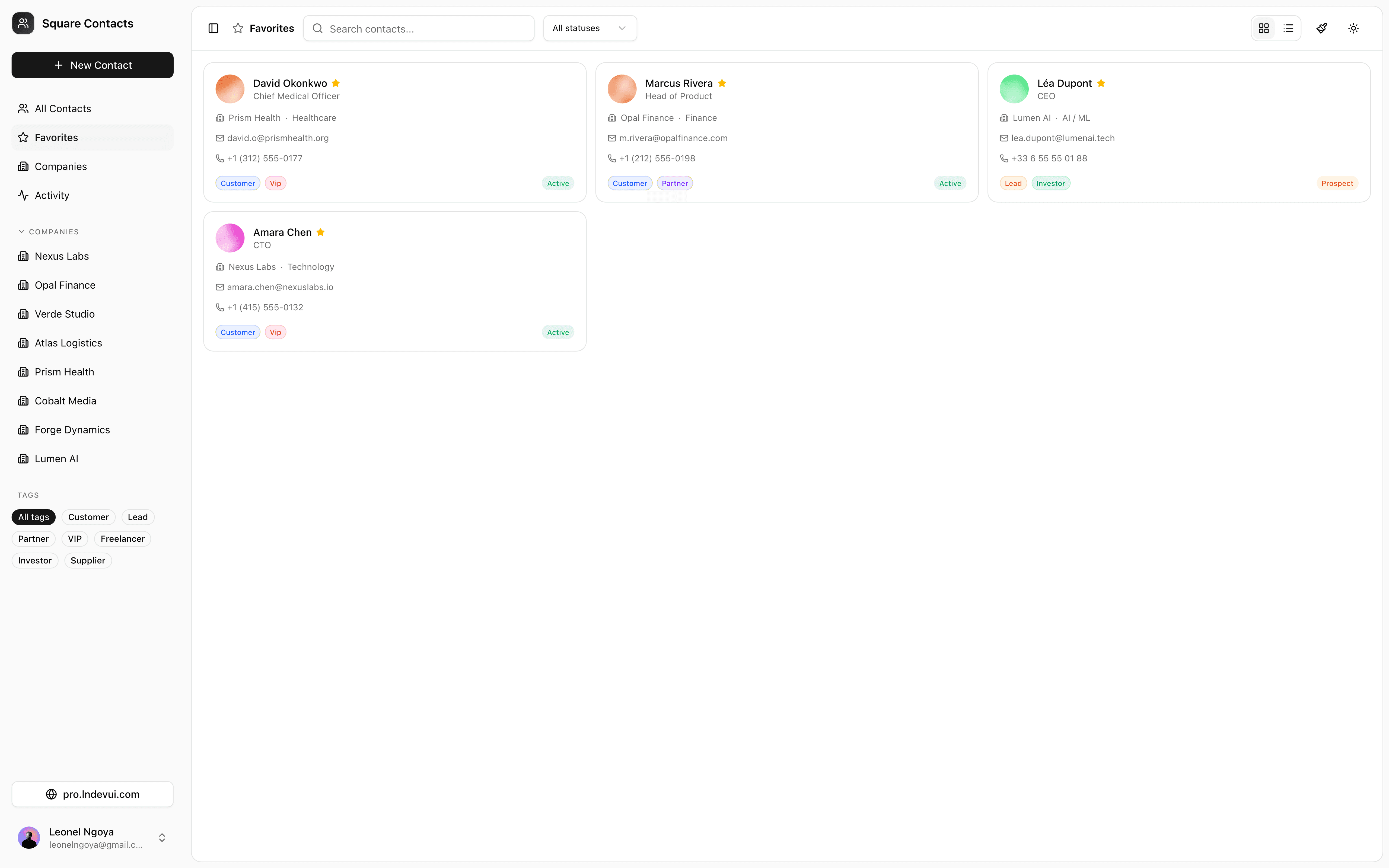 Contacts screenshot 2